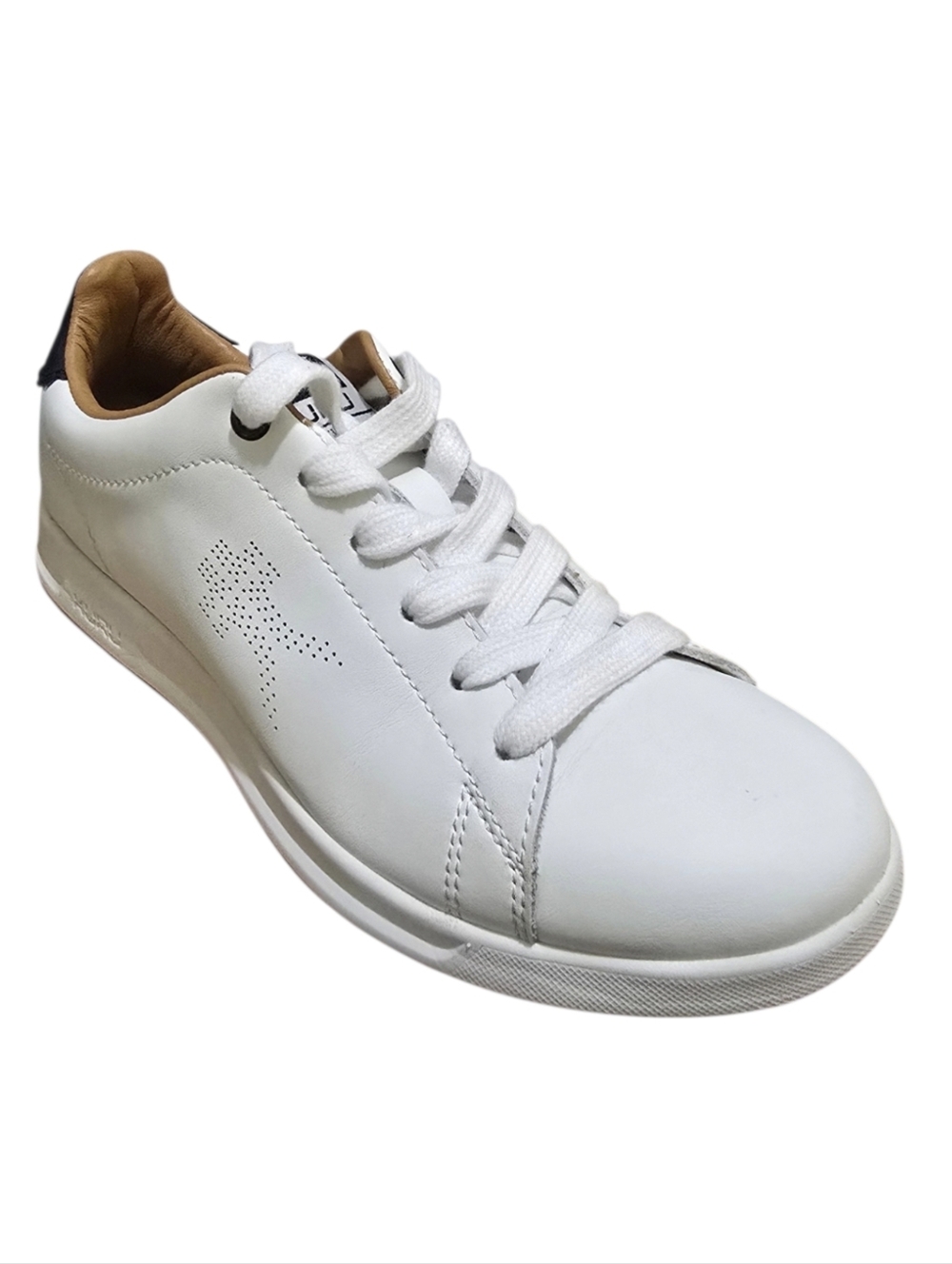 KURU Roam Bright White Leather Lace-Up Sneakers